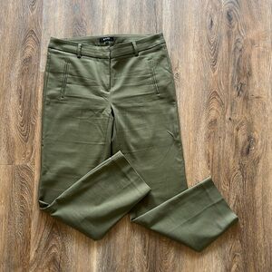 LAST CHANCE ITEM RW&CO Cropped Olive Green Trouser with button detail